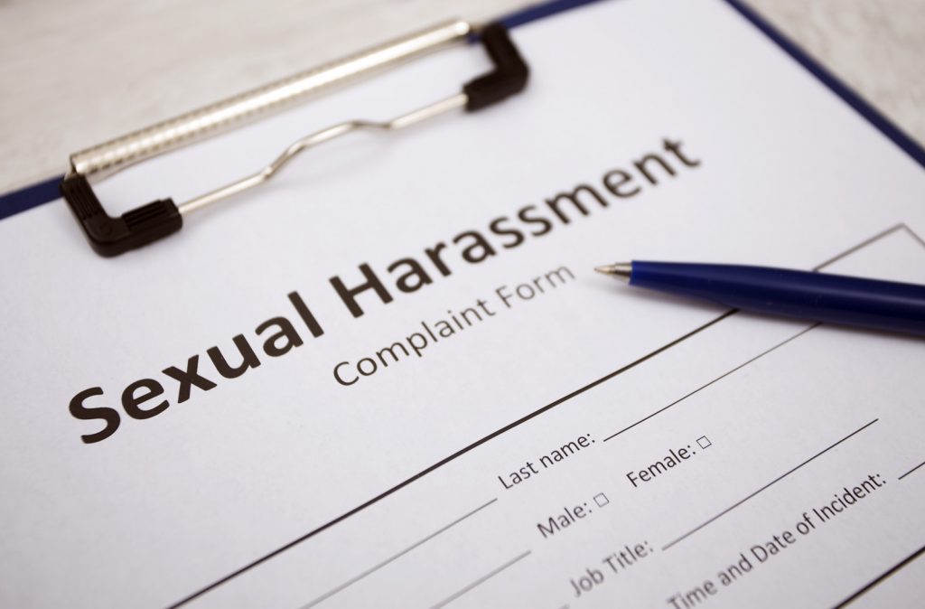 Blank sexual harassment form